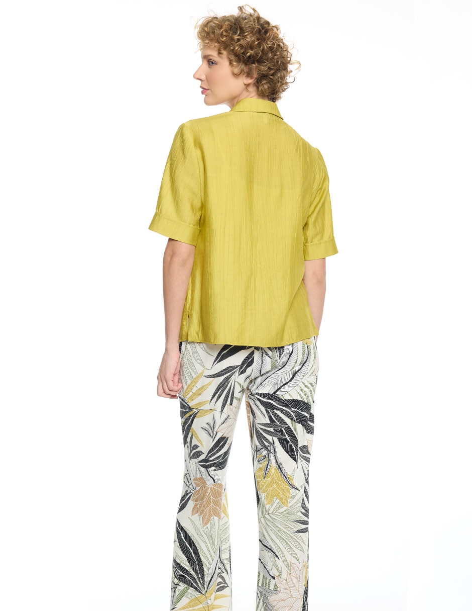 Blusa camisera letizia manga corta para mujer