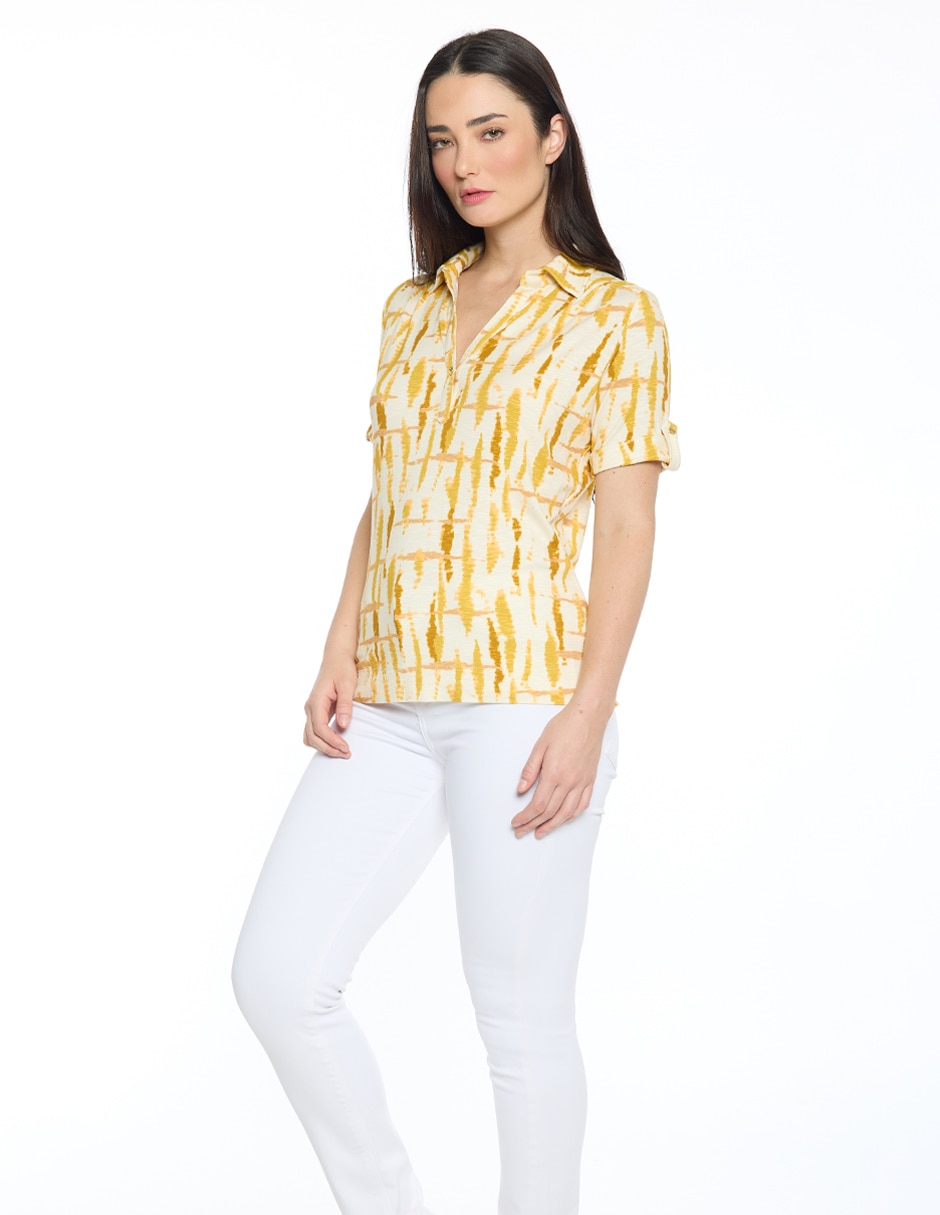 Blusa manga corta para mujer