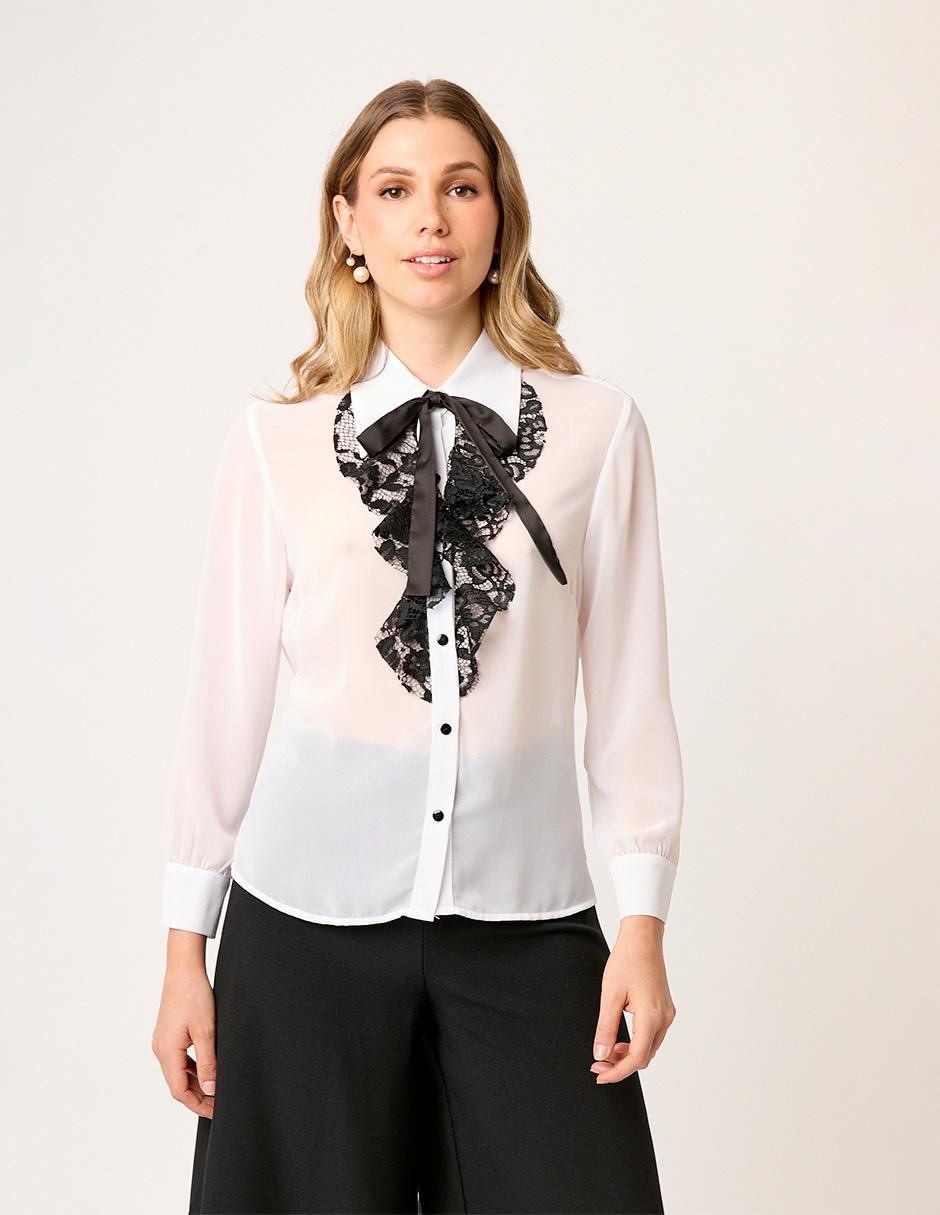 Blusa camisera montijo manga larga para mujer