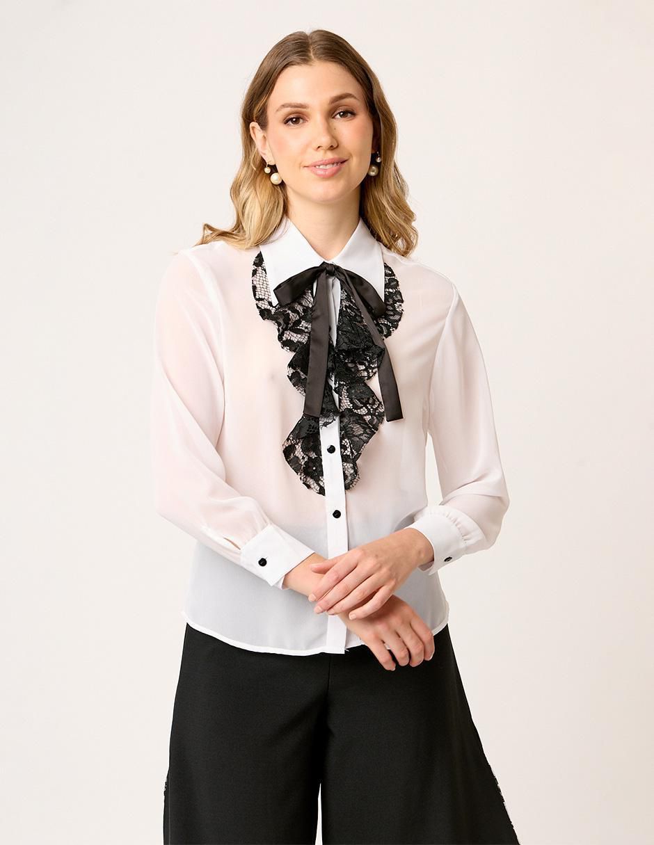 Blusa camisera montijo manga larga para mujer 2