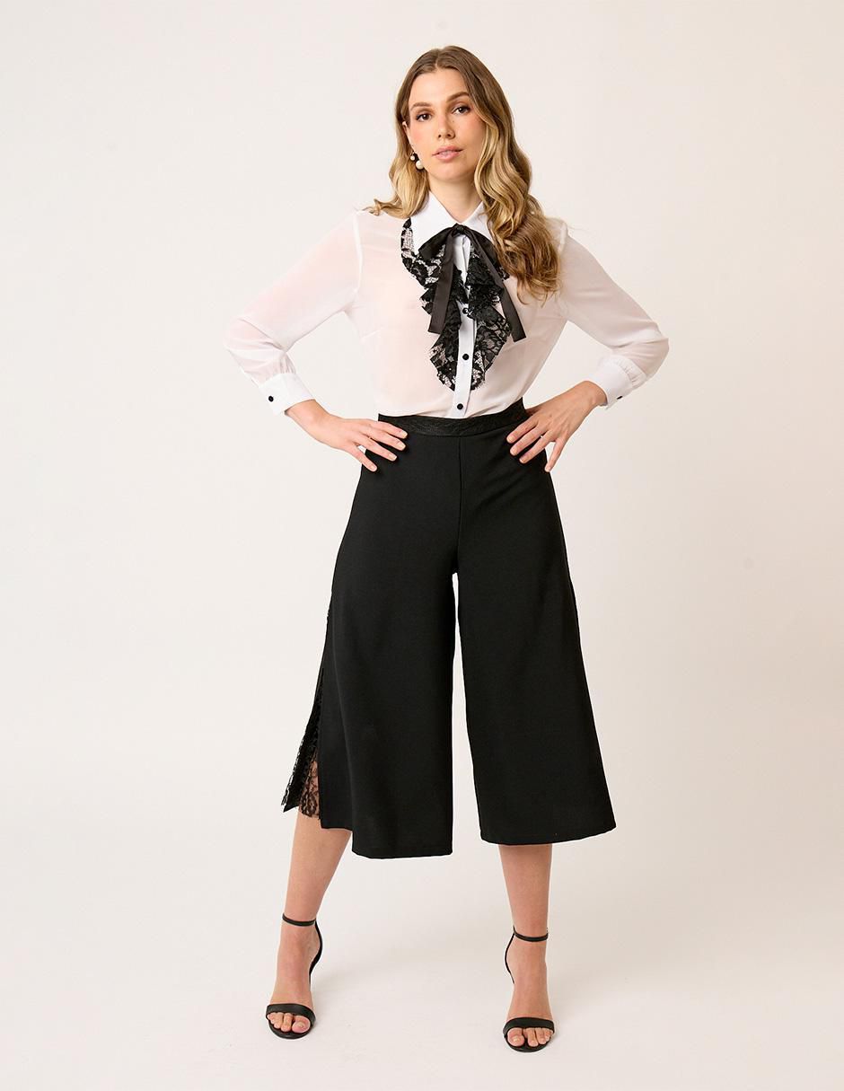 Pantalón coulotte amplio para mujer 11