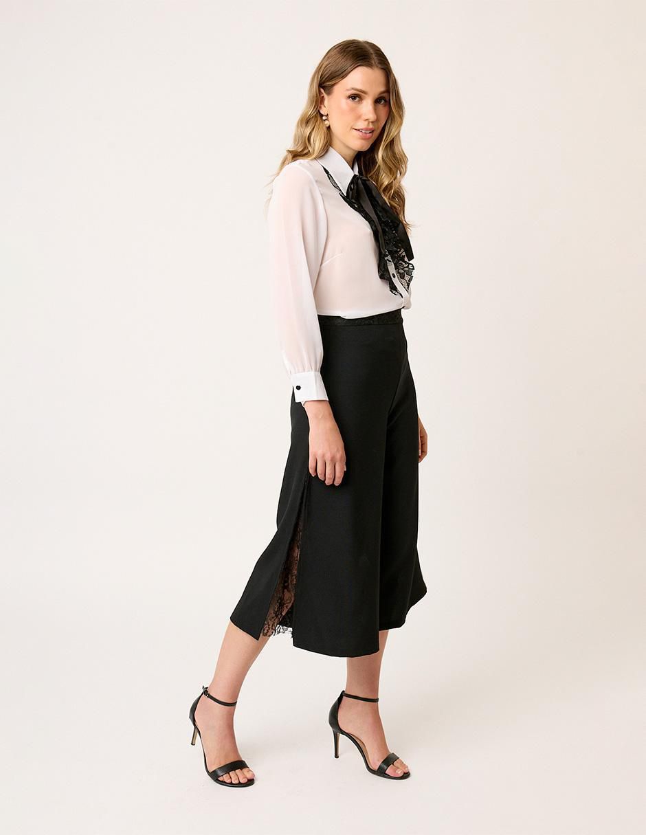 Pantalón coulotte amplio para mujer