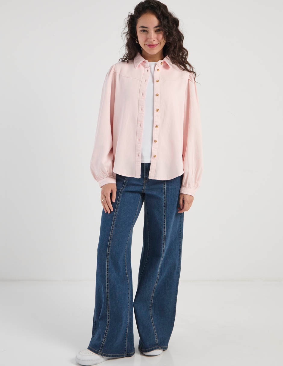 Jeans relaxed flare para mujer 4