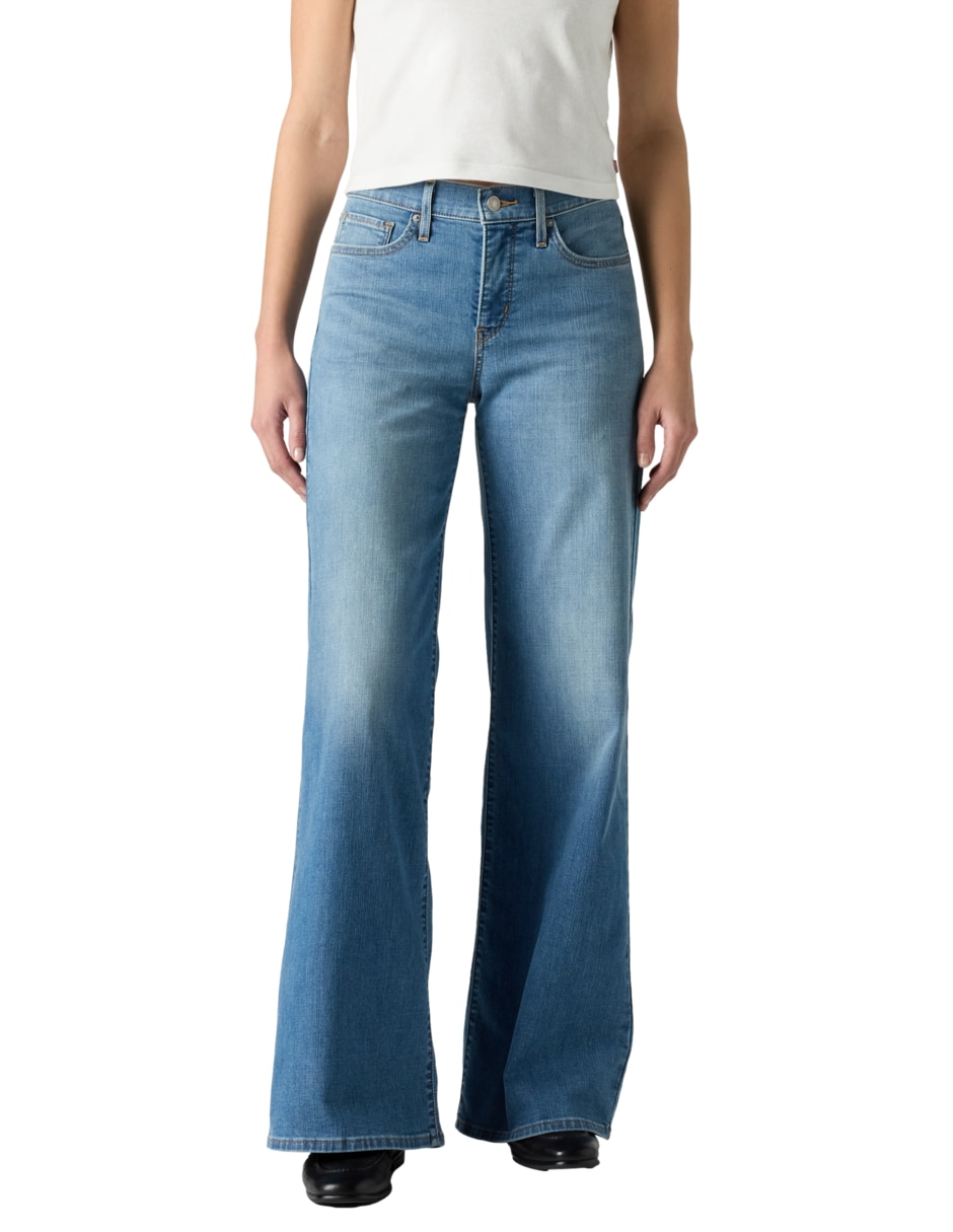 Jeans wide leg corte cintura para mujer Jeans wide leg corte cintura para mujer