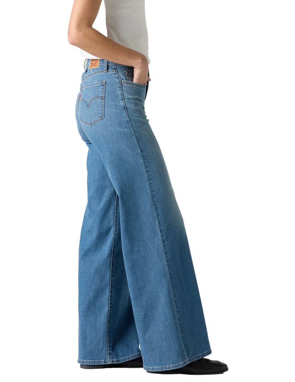 Jeans wide leg corte cintura para mujer 2