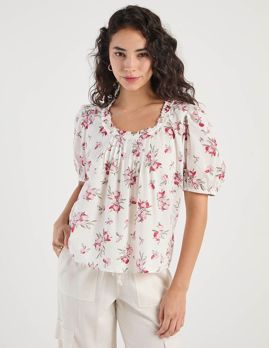 Blusa manga corta para mujer