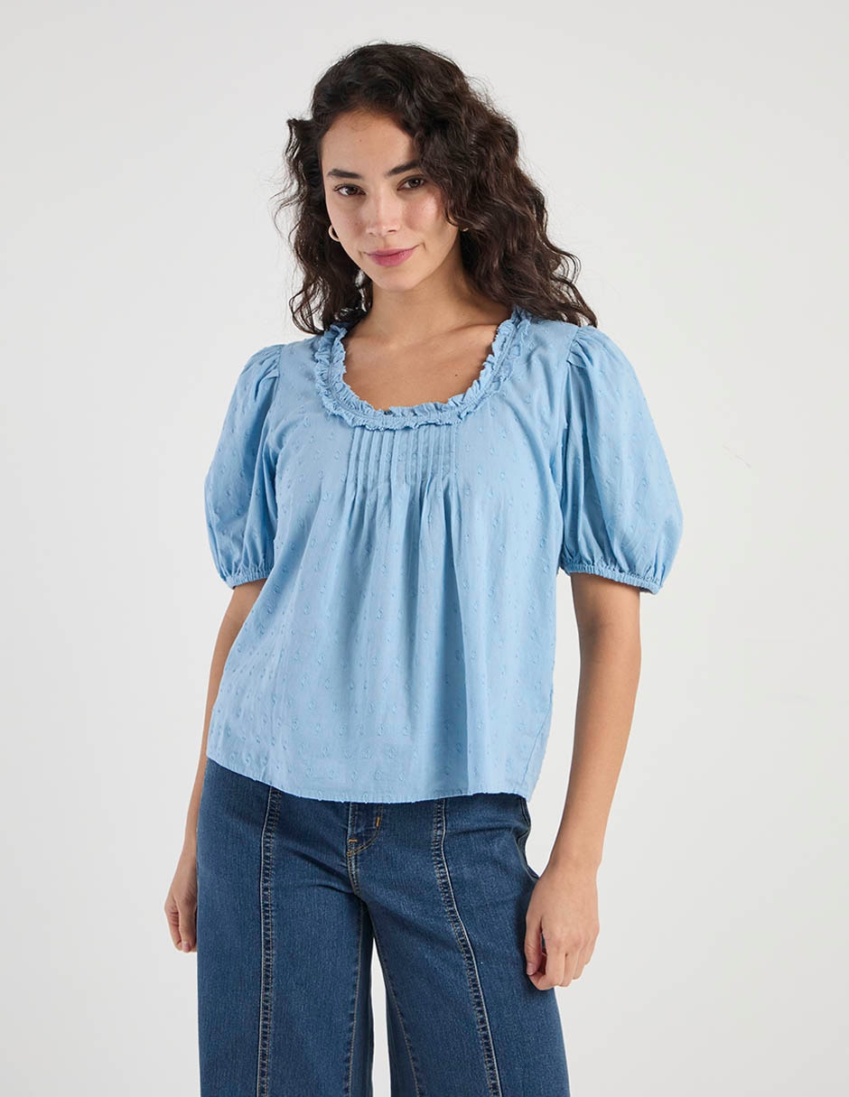 Blusa manga corta para mujer