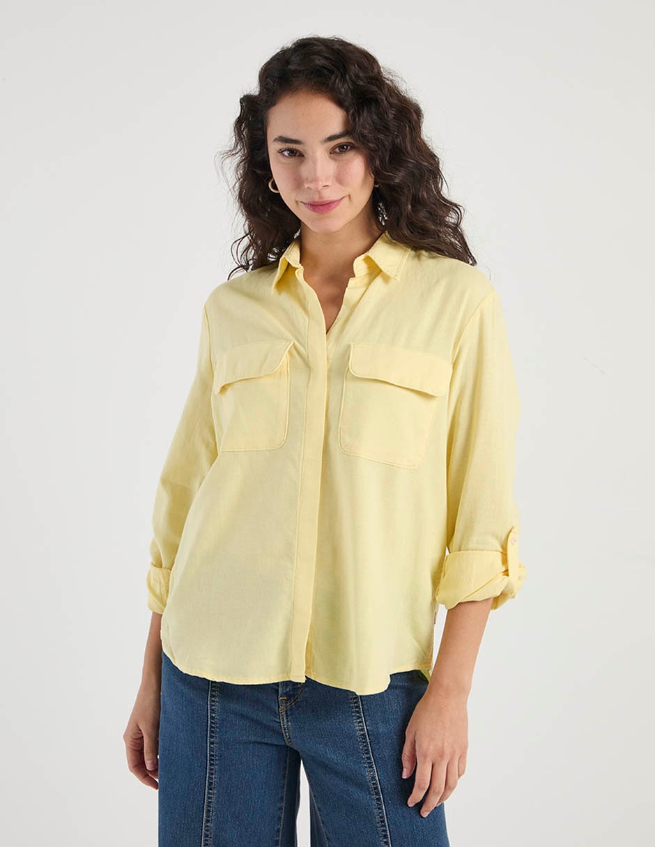 Blusa manga larga para mujer