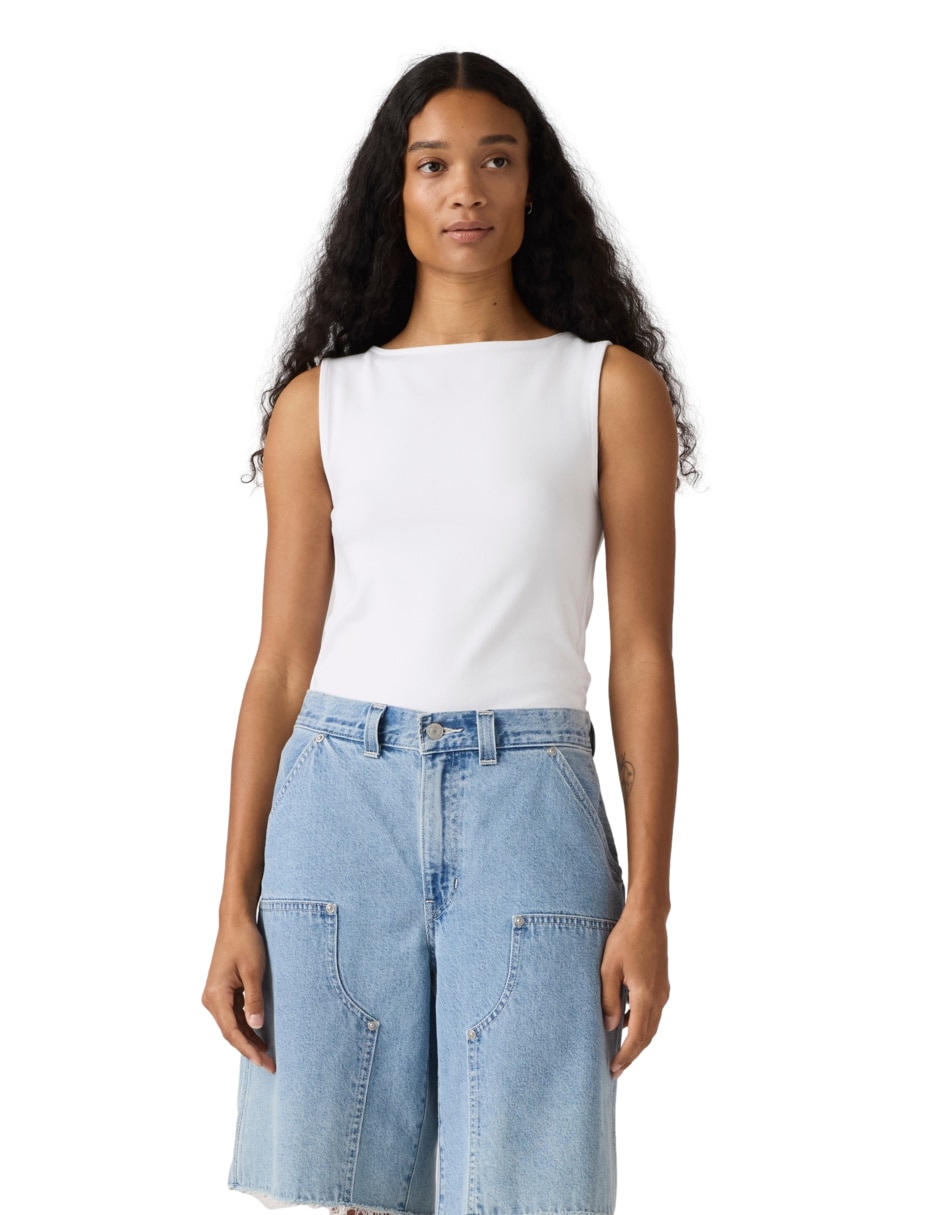 Playera cuello ojal para mujer