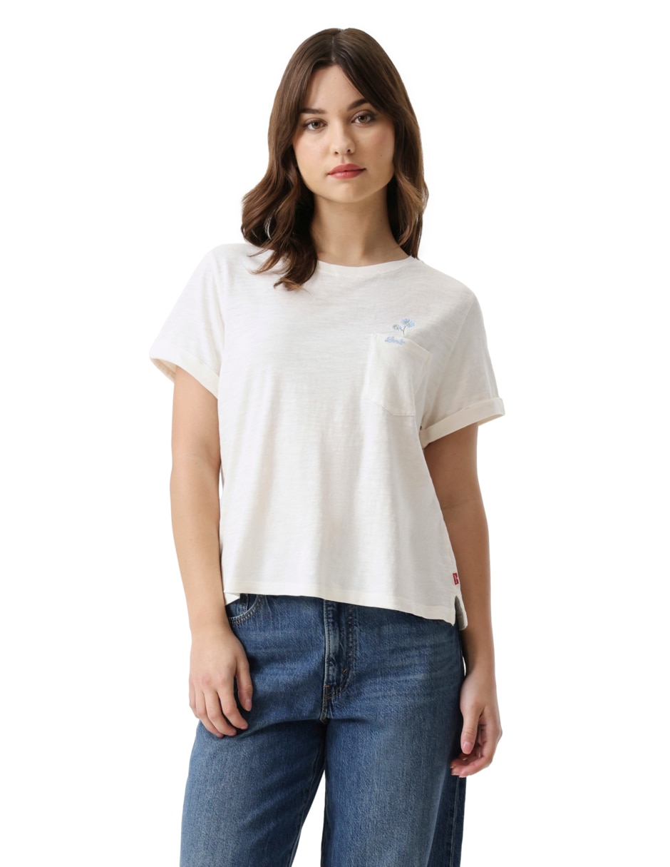 Playera manga corta cuello redondo para mujer Playera manga corta cuello redondo para mujer