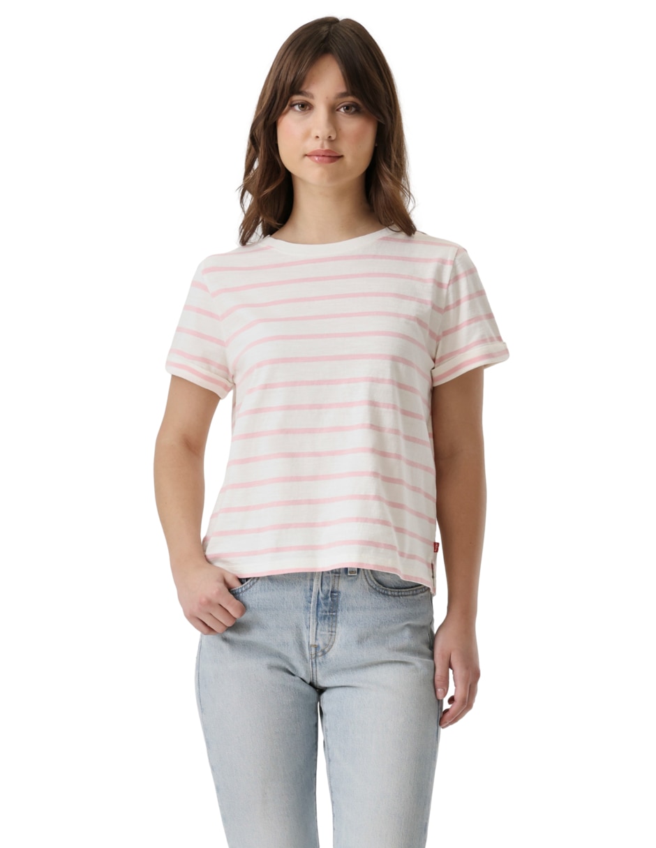 Playera manga corta cuello redondo para mujer Playera manga corta cuello redondo para mujer