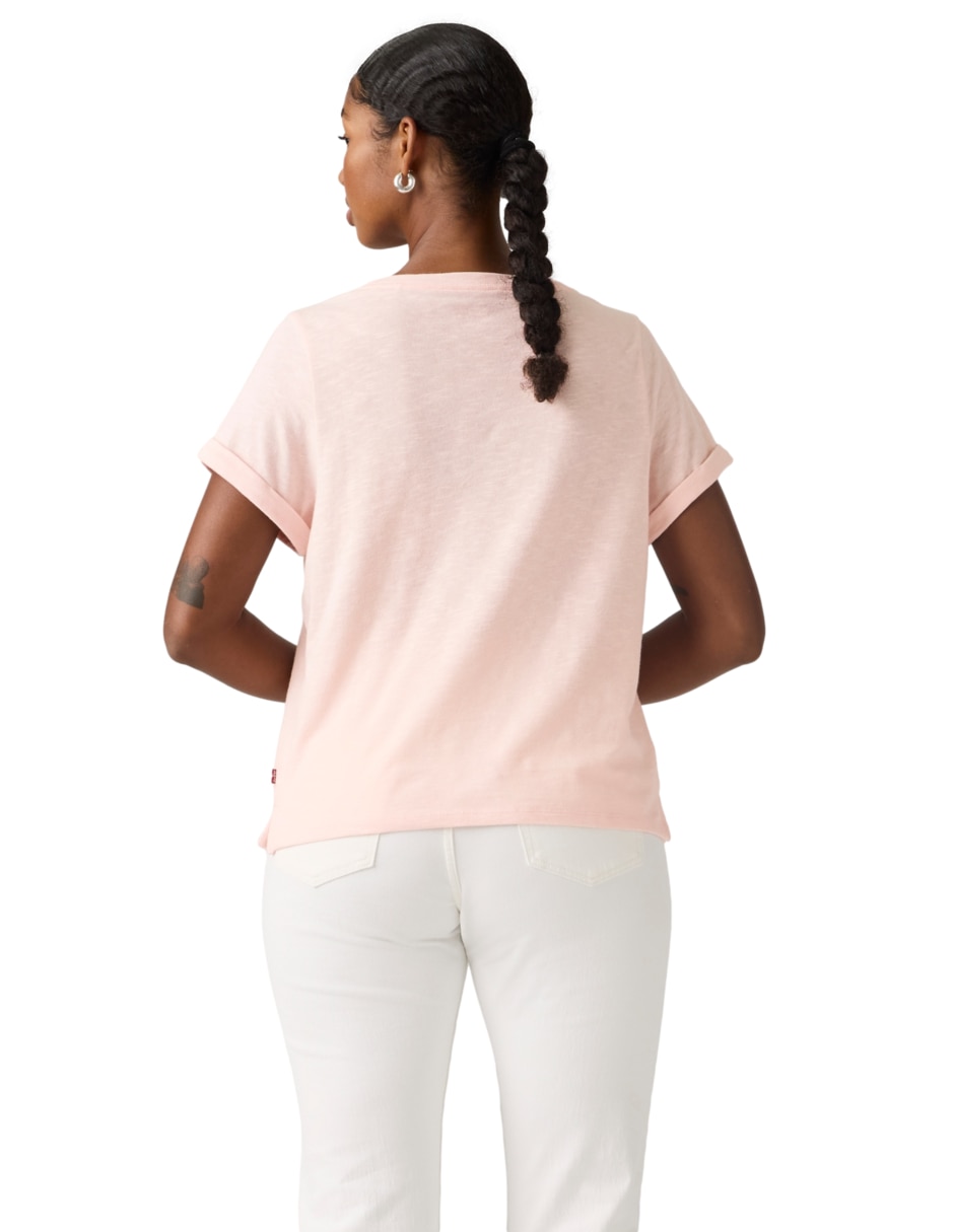 Playera manga corta cuello redondo mujer