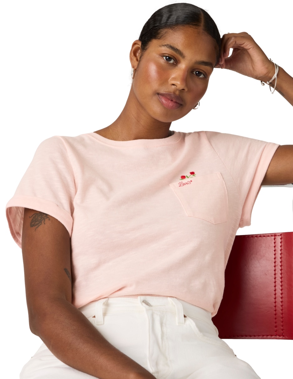 Playera manga corta cuello redondo mujer