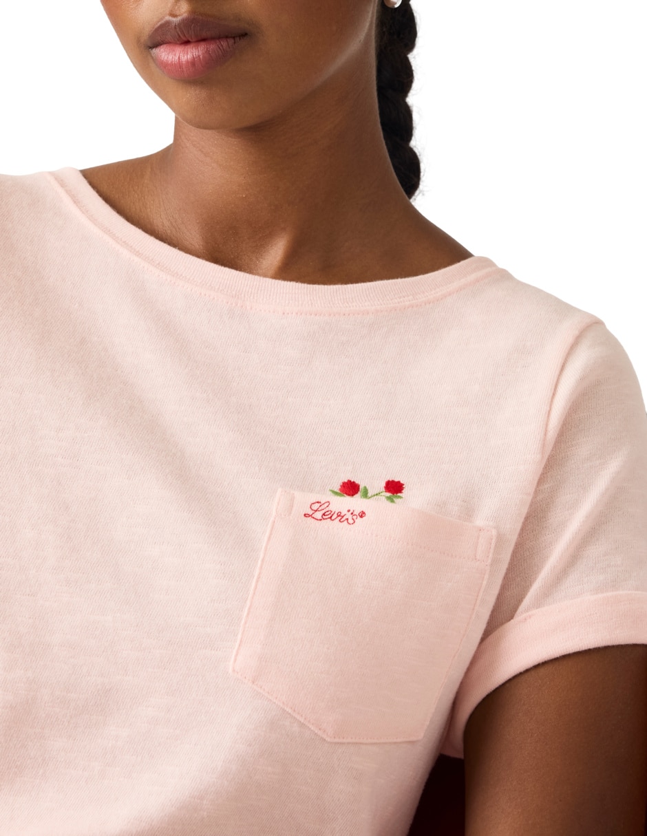 Playera manga corta cuello redondo mujer