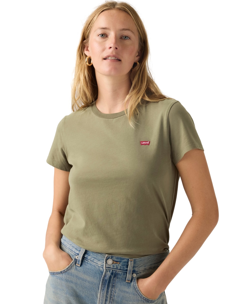 Playera manga corta cuello redondo mujer
