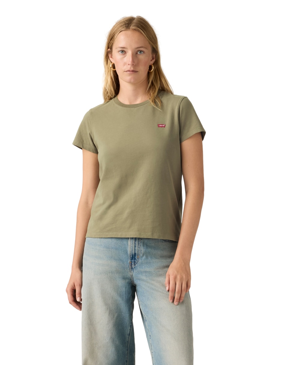 Playera manga corta cuello redondo mujer