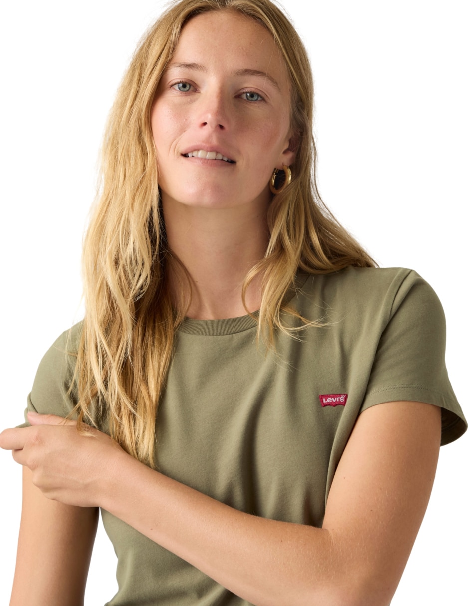 Playera manga corta cuello redondo mujer