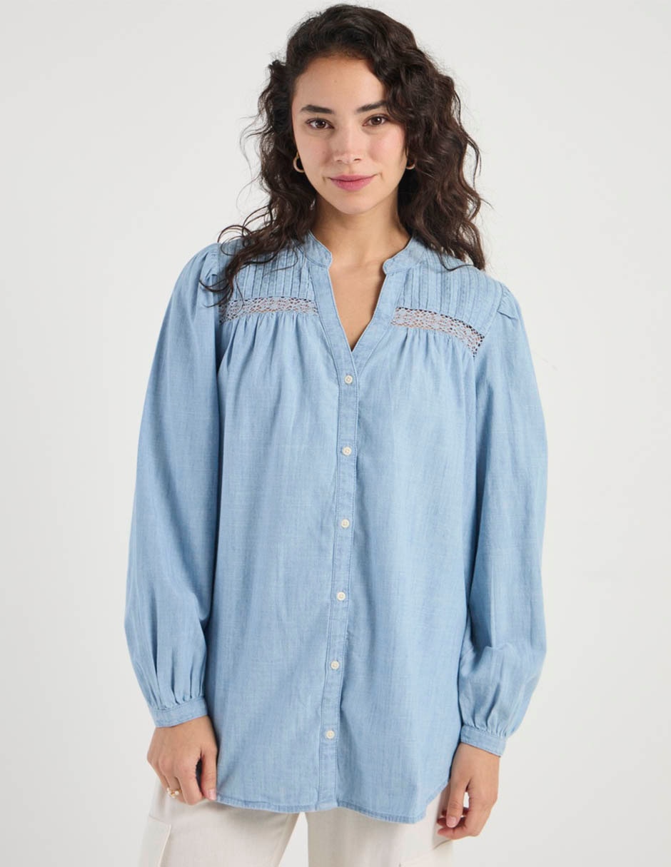 Blusa manga larga para mujer
