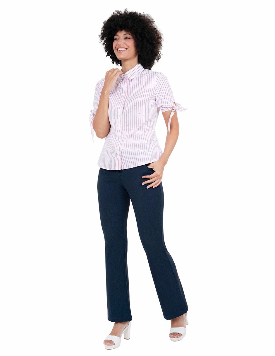 Blusa camisera manga corta para mujer 4