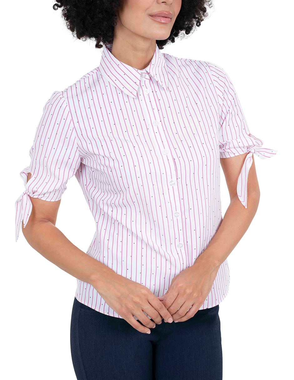 Blusa camisera manga corta para mujer 5