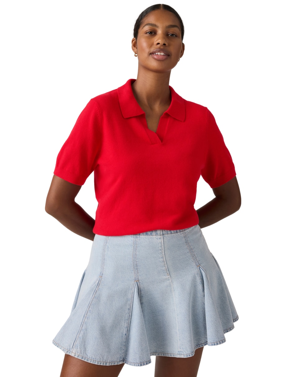 Suéter cuello polo para mujer 3