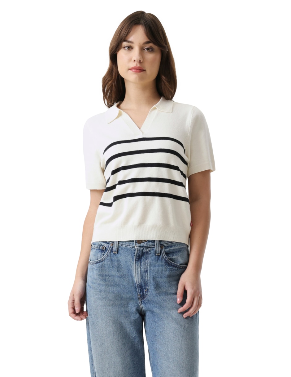 Suéter cuello polo para mujer