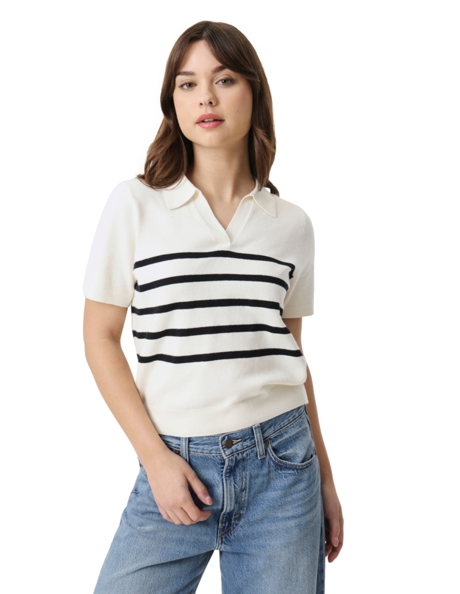 Suéter cuello polo para mujer 5