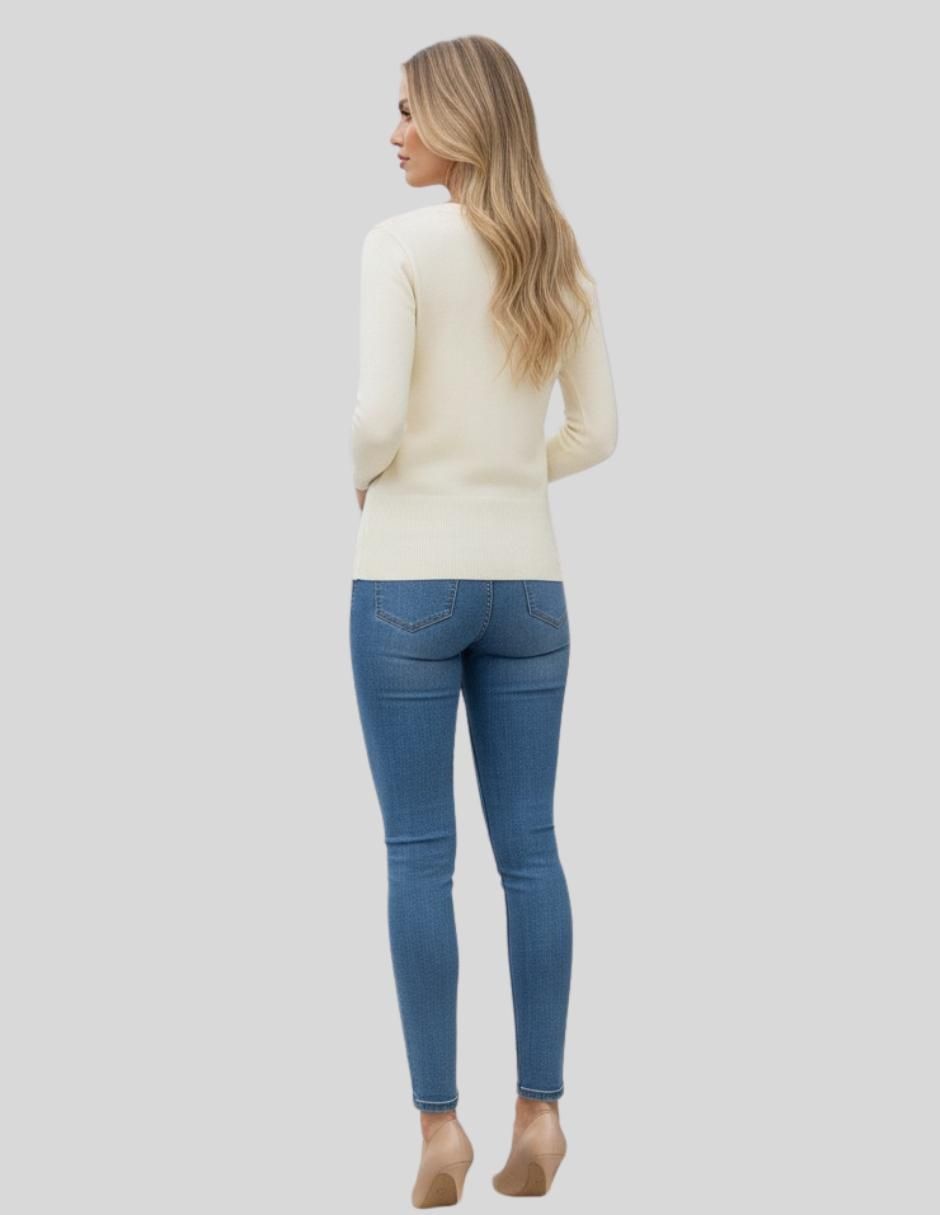 Suéter cuello v para mujer