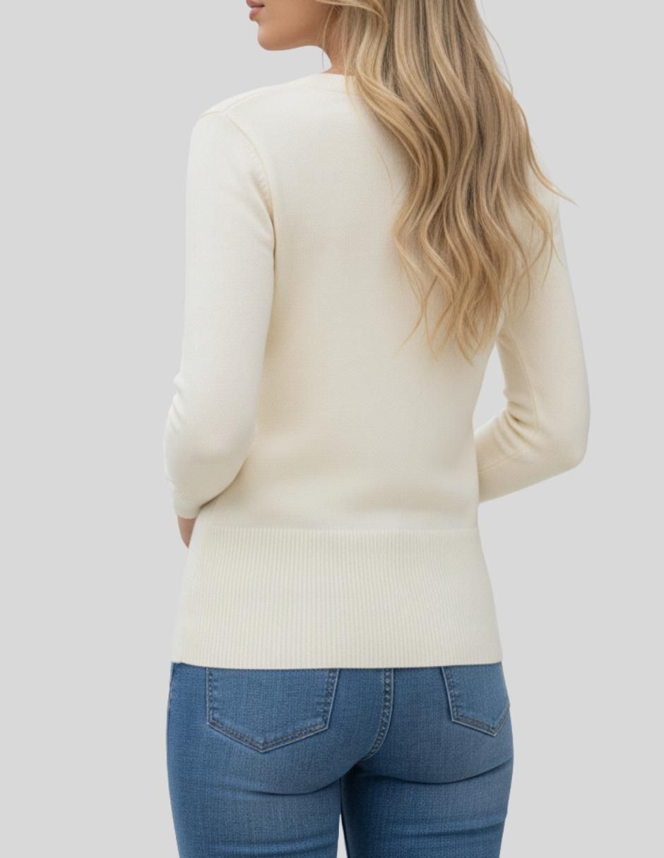 Suéter cuello v para mujer 7