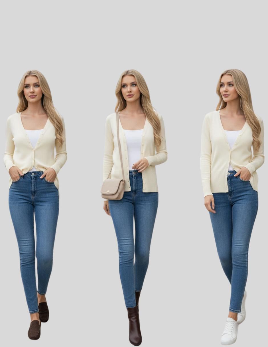 Suéter cuello v para mujer 9