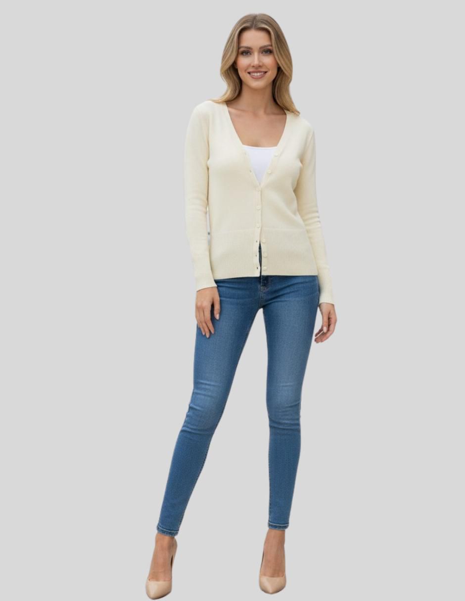 Suéter cuello v para mujer 8