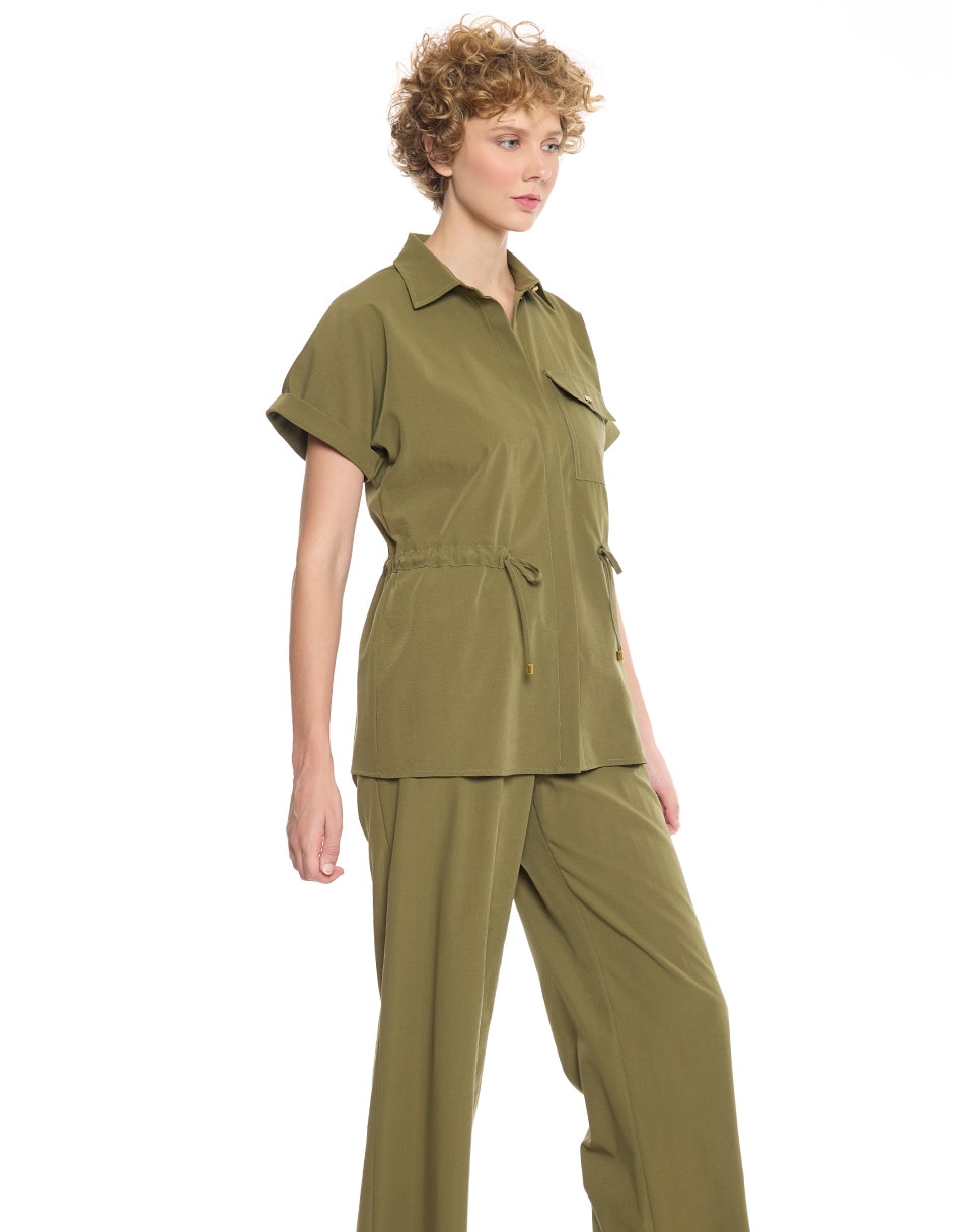 Blusa camisera mylah manga corta para mujer
