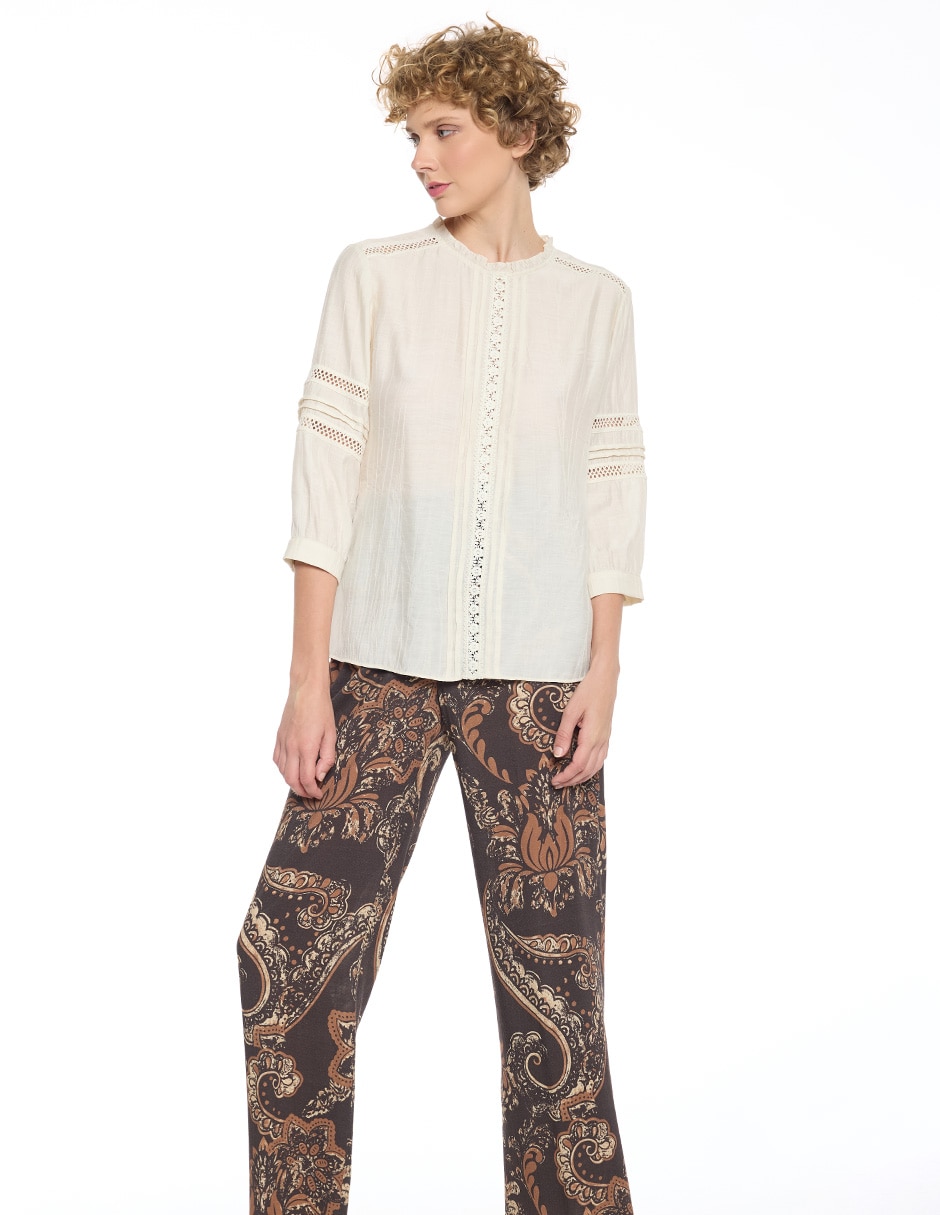 Blusa molly manga 3/4 para mujer