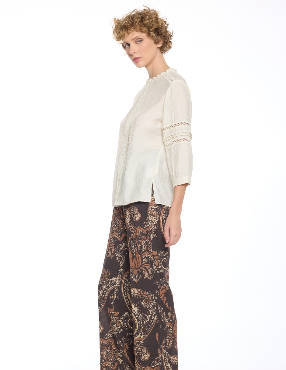 Blusa molly manga 3/4 para mujer