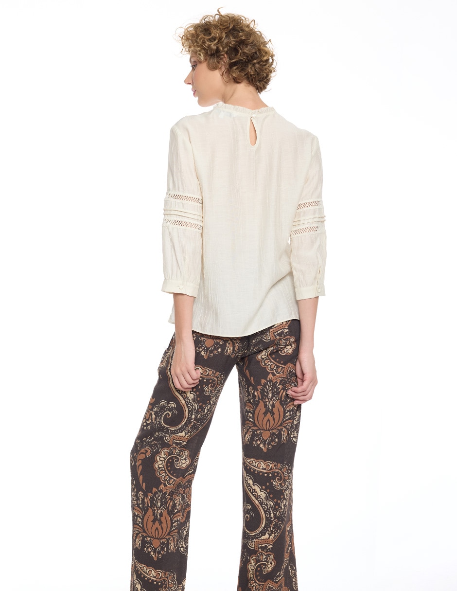 Blusa molly manga 3/4 para mujer