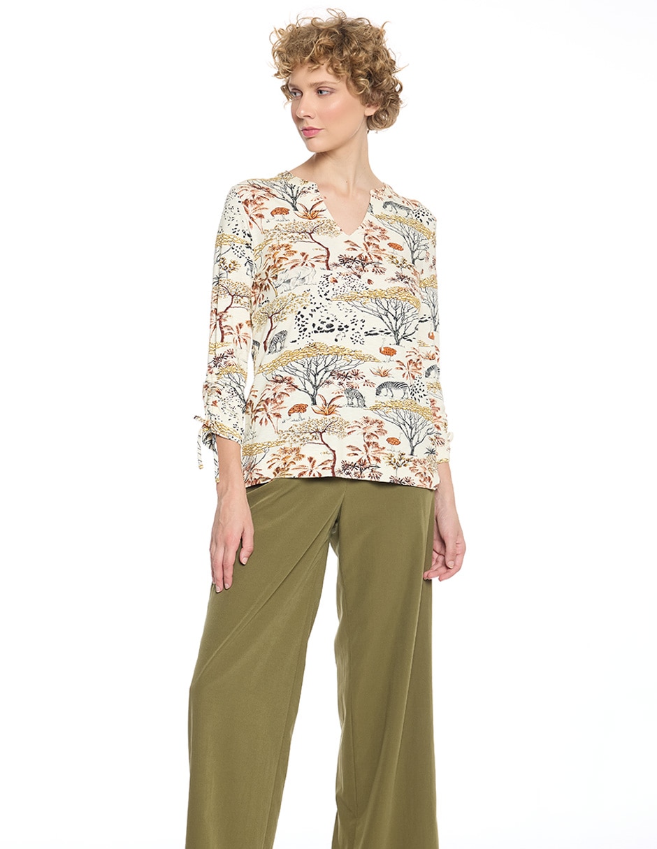 Blusa mylah manga 3/4 para mujer
