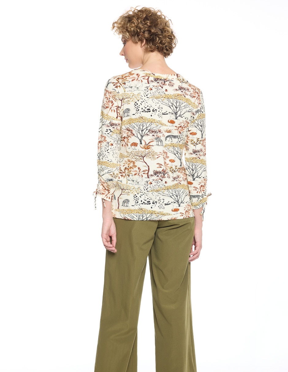 Blusa mylah manga 3/4 para mujer
