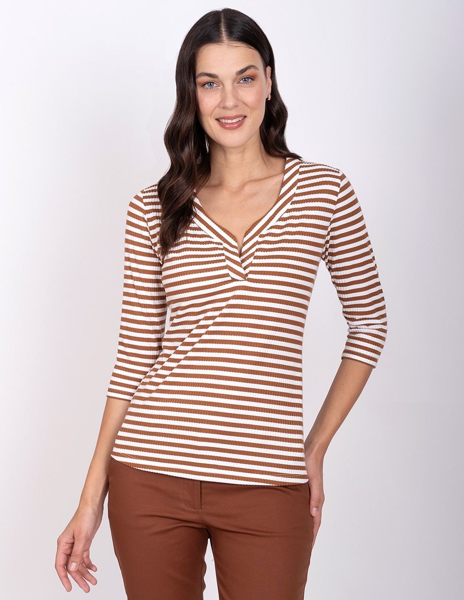 Blusa manga 3/4 para mujer Blusa manga 3/4 para mujer