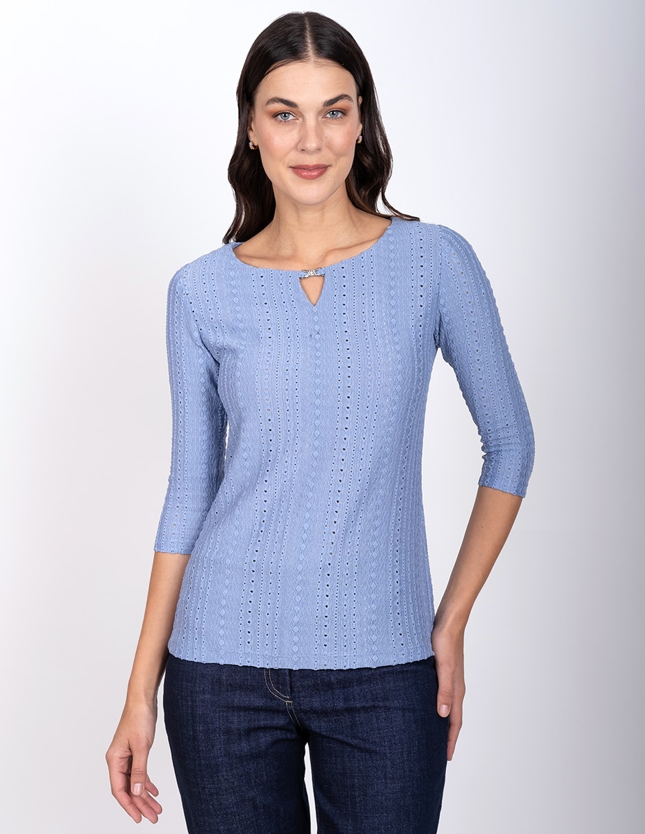 Blusa manga 3/4 para mujer Blusa manga 3/4 para mujer