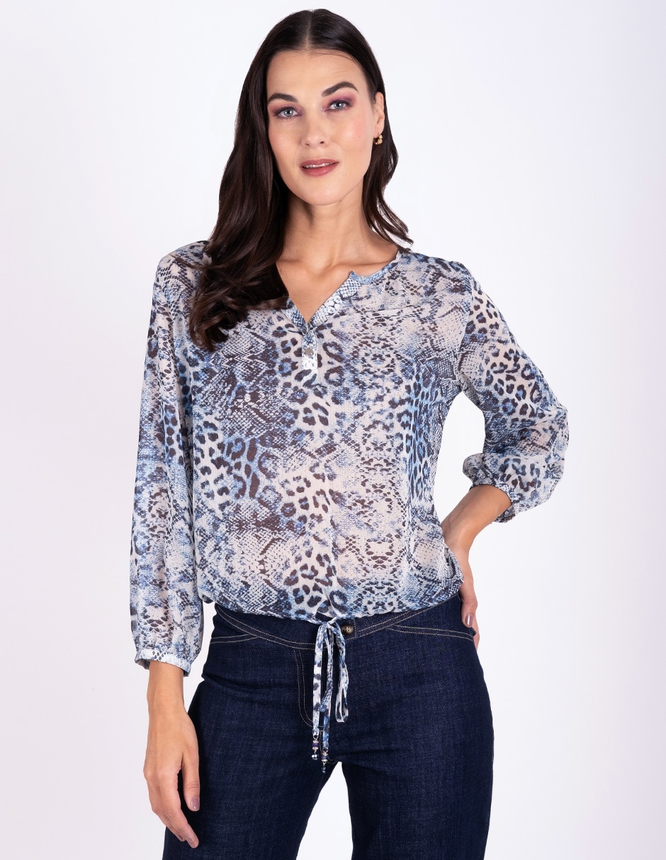 Blusa manga larga para mujer
