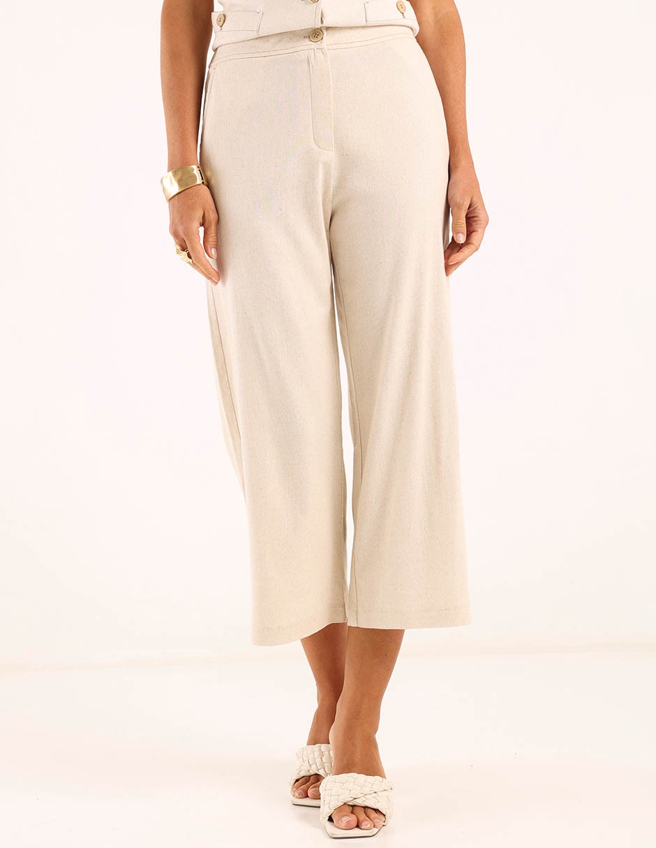 Pantalón coulotte relajado para mujer Pantalón coulotte relajado para mujer