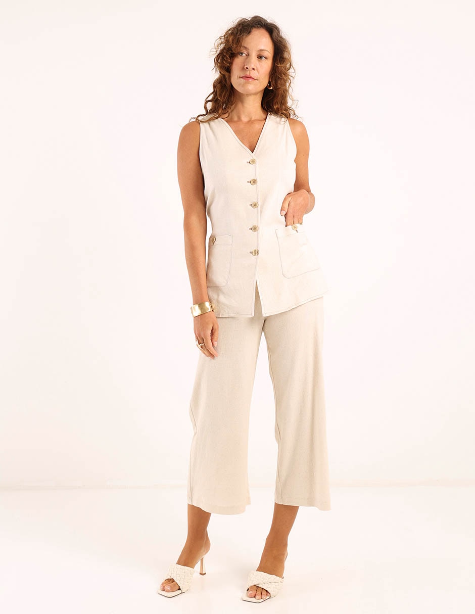 Pantalón coulotte relajado para mujer 5
