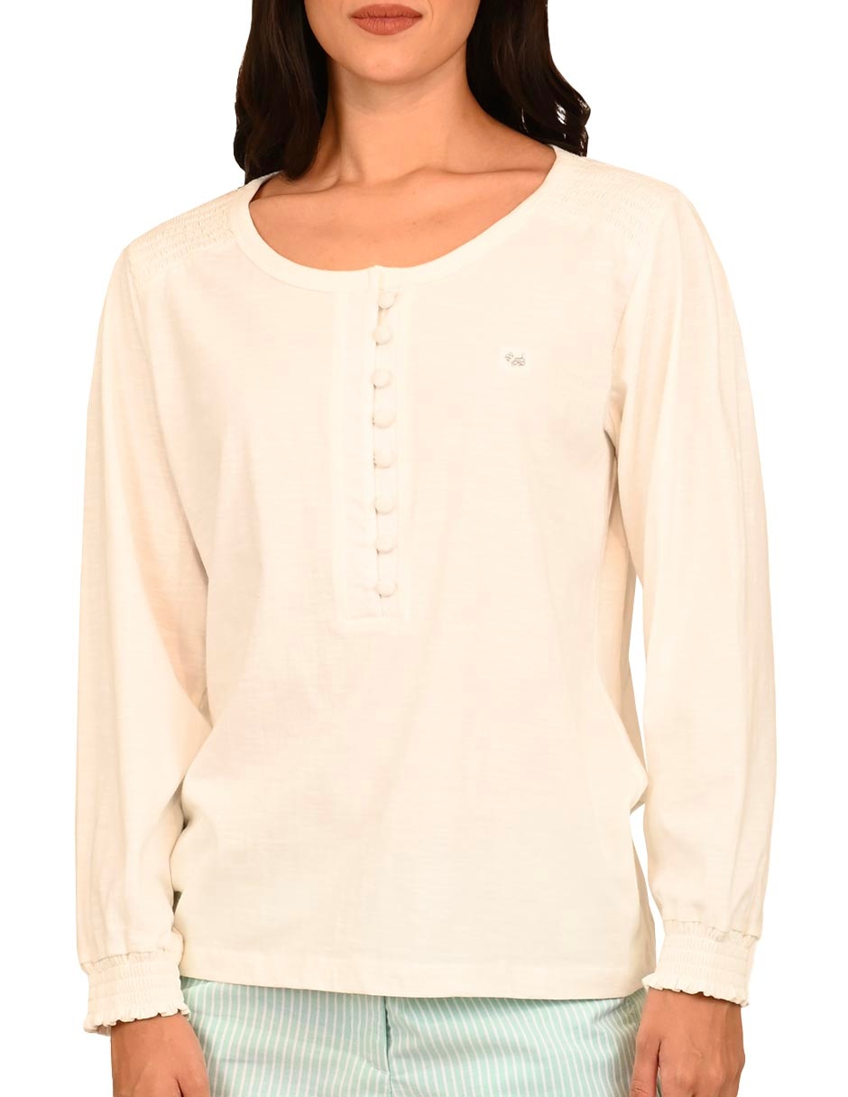 Playera manga larga cuello redondo mujer 2