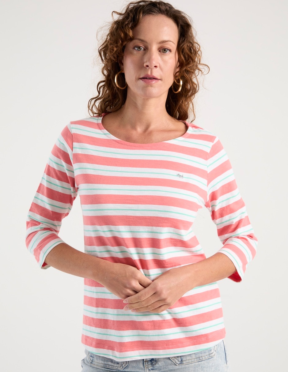 Playera manga 3/4 Ferrioni cuello redondo para mujer