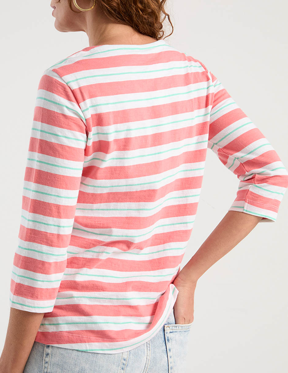 Playera manga 3/4 Ferrioni cuello redondo para mujer
