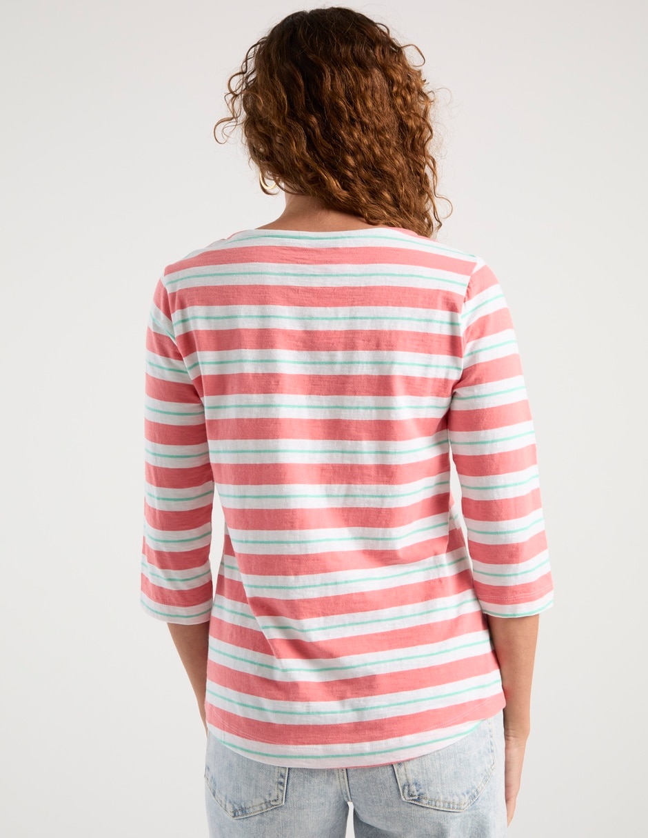 Playera manga 3/4 Ferrioni cuello redondo para mujer