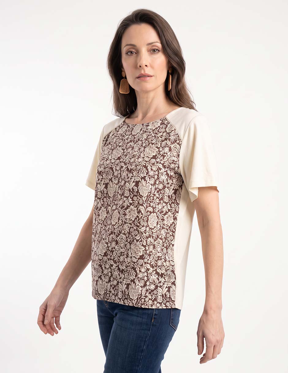 Blusa manga corta para mujer