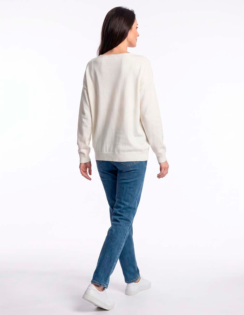 Suéter cuello redondo para mujer 2