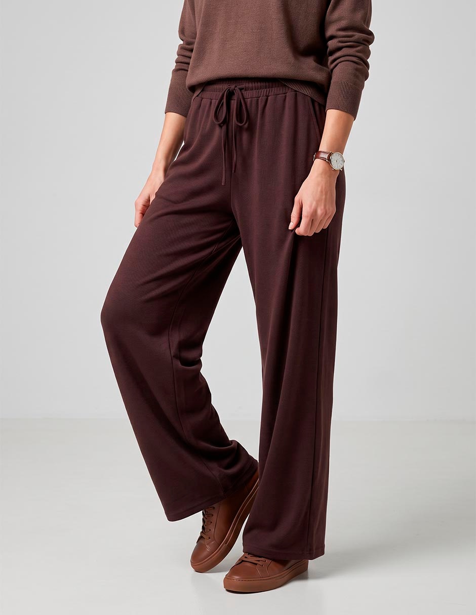 Pants straight con jareta para mujer