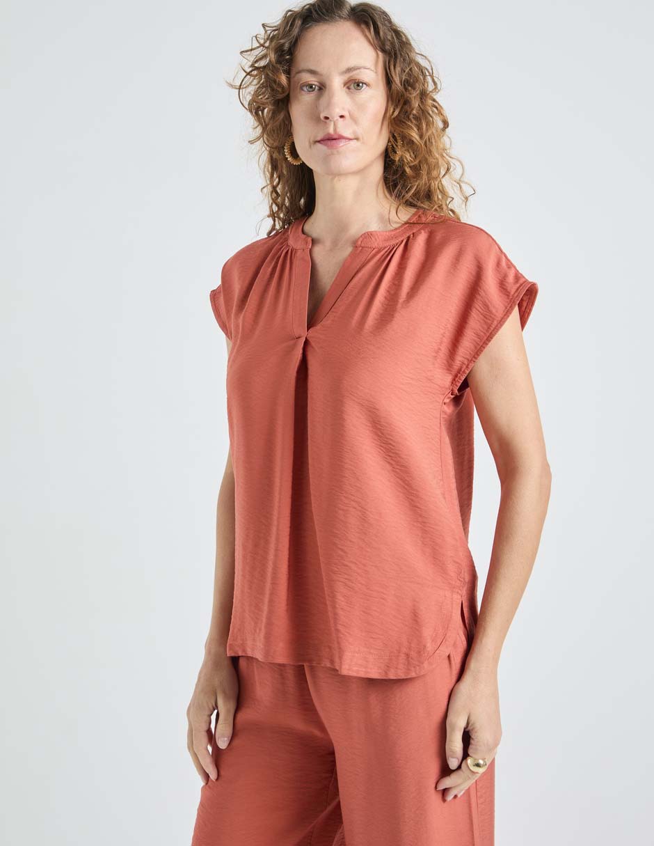 Blusa manga corta para mujer